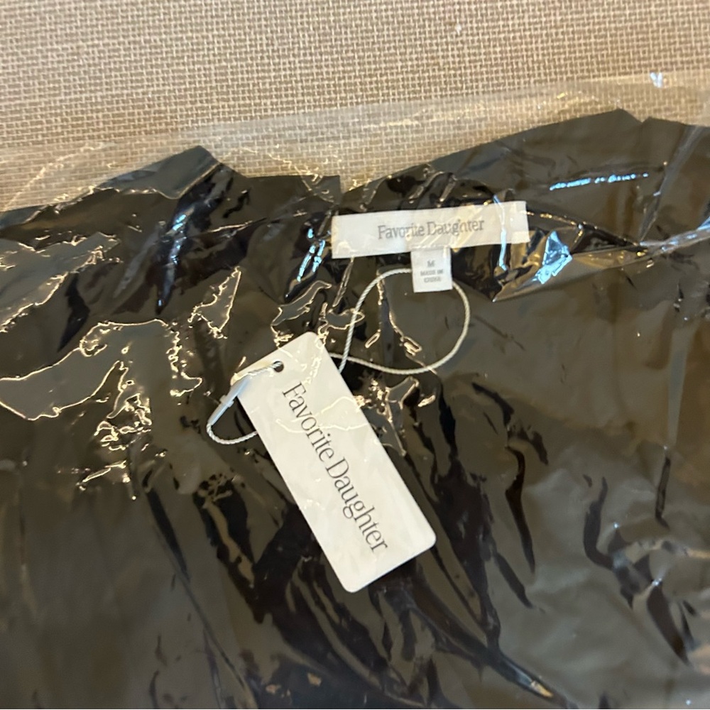NWT Favorite Daughter The Date Blouse Satin Bodysuit Black Noir - Picture 6 of 7